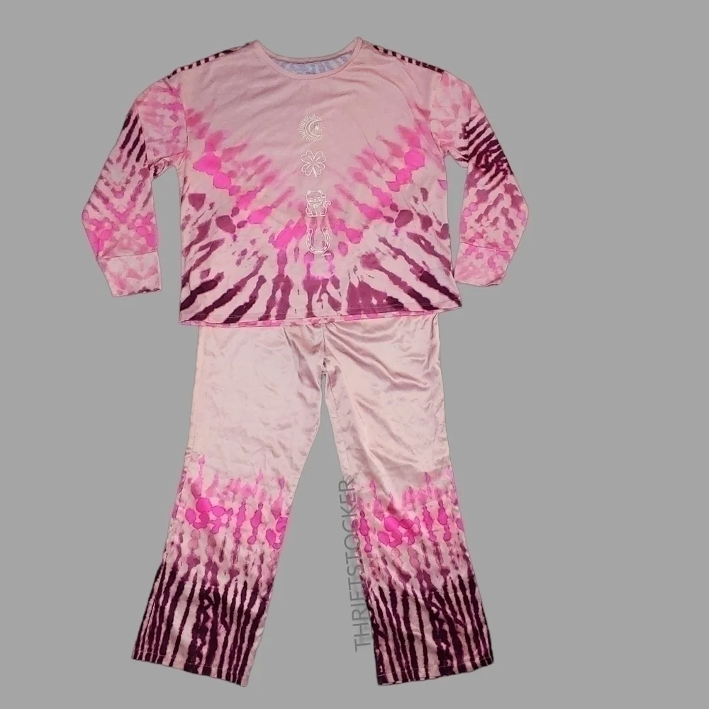 Pink tie dye Justice pajamas